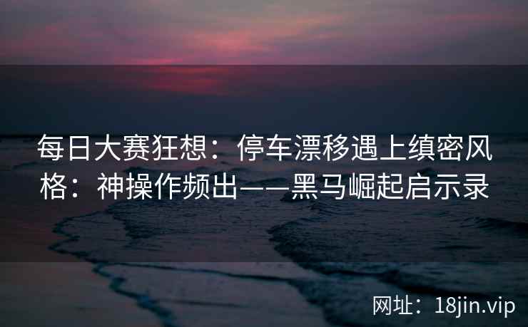 每日大赛狂想：停车漂移遇上缜密风格：神操作频出——黑马崛起启示录