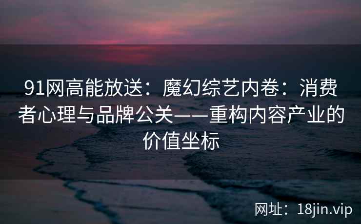91网高能放送：魔幻综艺内卷：消费者心理与品牌公关——重构内容产业的价值坐标