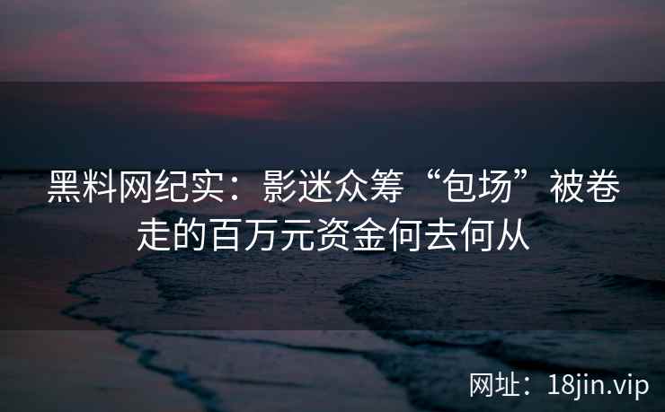 黑料网纪实：影迷众筹“包场”被卷走的百万元资金何去何从