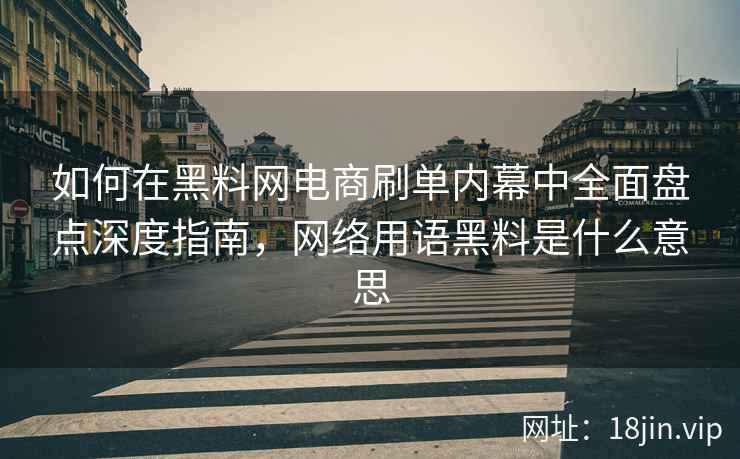 如何在黑料网电商刷单内幕中全面盘点深度指南，网络用语黑料是什么意思