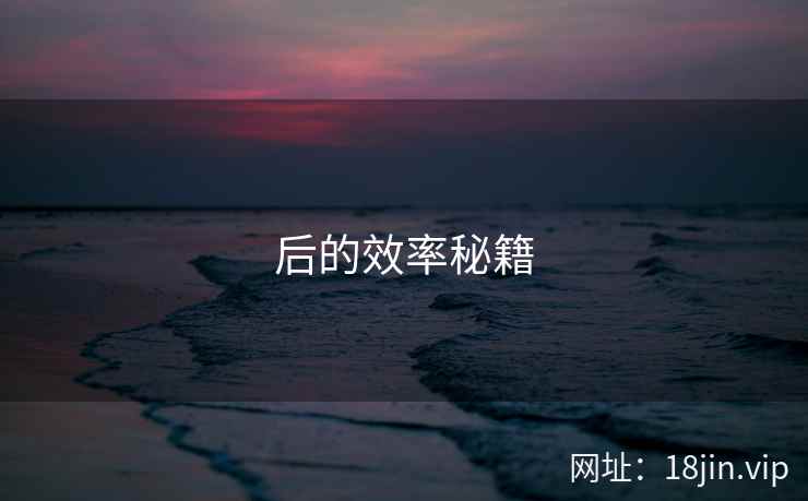 后的效率秘籍